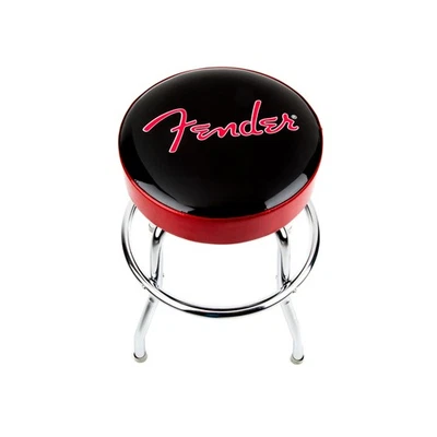 Fender Red Sparkle Logo 24-inch Barstool - Durable Steel Frame (Black and Red) - Image 1 of 3