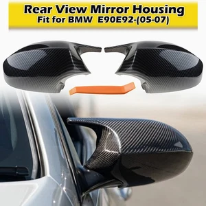 2X Tapas de cubierta de espejo retrovisor lateral de fibra de carbono para BMW E90 E91 325i 328i 335i 2005-2008 - Imagen 1 de 14