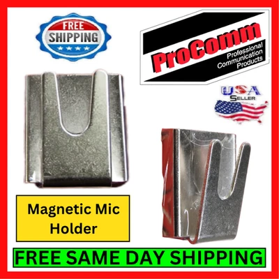 ProComm PCMH1 Chrome CB Radio Microphone Holder Magnetic Mic Mount Metal Hanger - Image 1 of 4