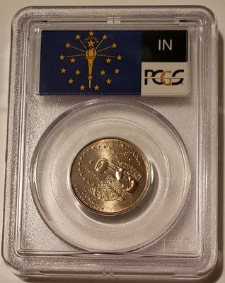 2002 P Indiana State Quarter MS67 PCGS Toning Flag Label - Image 1 of 2