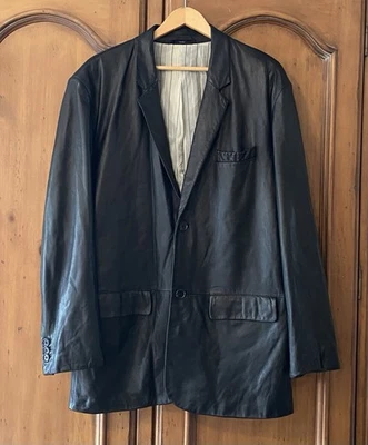 Daniel Cremieux XL Black Lambskin Leather Blazer Jacket Sport Coat - Image 1 of 4