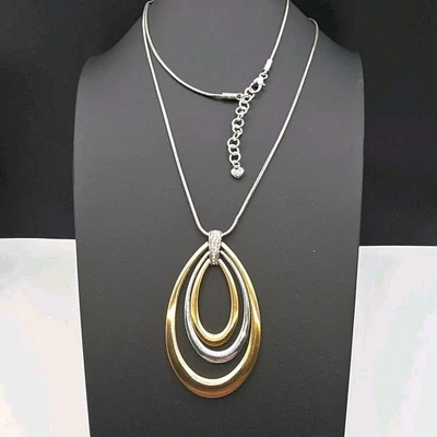 Brighton Meridian Swing Dual-Tone Long Pendant Necklace 36-38" Adjustable  - Image 1 of 4