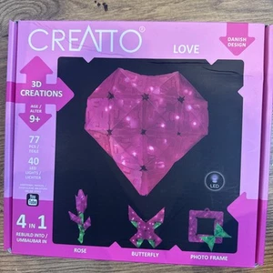 Valentines LED Love Heart Creatto Shining Sweetheart Light-Up 3D Puzzle pink - Picture 1 of 2