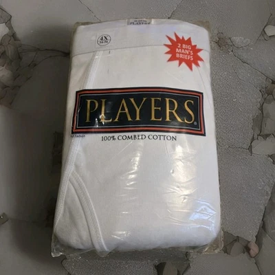 VTG Men's Players Pack 2 White Cotton Briefs Underwear 4X  54-56" Whitey Tighty - Image 1 of 3