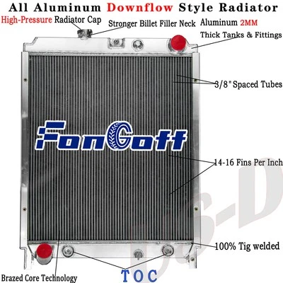 3 Row Aluminum Radiator for 05-08 Hino 238 268 338 258ALP 258LP 7.7L Diesel AT - Image 1 of 4
