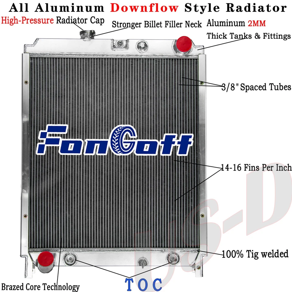 3 Row Aluminum Radiator for 2005-08 Hino 238 268 338 258ALP 258LP 7.7L Diesel AT - Image 1 of 4
