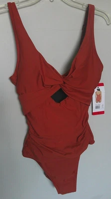 Traje de baño para mujer DKNY de una pieza talla M marrón ¡NUEVO CON ETIQUETAS! Foto 1 de 4