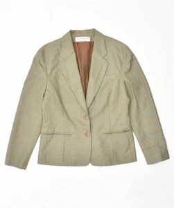 EURO SMART Womens 2 Button Blazer Jacket IT 44 Medium Green Check Acetate FS08 - Picture 1 of 3