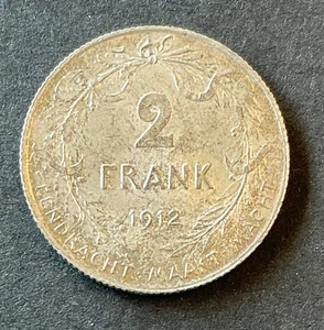 Belgique - Albert Ier - Superbe monnaie de 2 Francs 1912 VL en Argent (6) - Picture 1 of 2