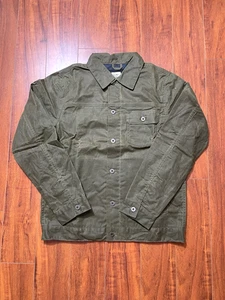 Flint And Tinder Flanell gefütterte gewachste Trucker Jacke Herren Größe Medium olivgrün - Bild 1 von 8