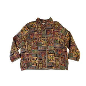 Two Twenty Damen 3XL Elefant Abstrakt Gobelin Jacke Boho Art To Wear Blair - Bild 1 von 12