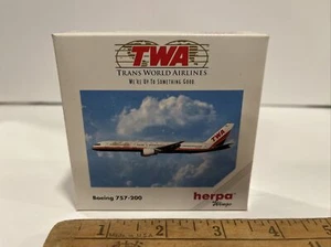 1:500 Herpa Trans World Airlines Boeing 757 Jet Toy Scale Model Airport TWA - Picture 1 of 9
