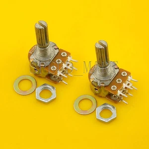 2 piezas potenciómetro giratorio cónico lineal B100K ohmios eje 20 mm 6 pines - Imagen 1 de 3