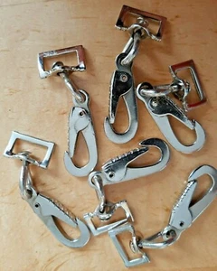 15 Stück Karabinerhaken 39 mm, mit Wirbel 63 mm, Karabiner vernickelt kein China - Bild 1 von 2