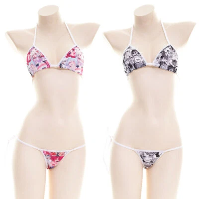 Conjunto de Bikini Anime Japonés Niña Estampado Correa Sexy y Personalizado Dibujos Animados Nuevo Foto 1 de 4