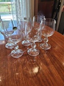 Set Of 6 NWT Bohemia Crystal Crystalex Plain Bowl Cordial Liqueur Glasses - Picture 1 of 4
