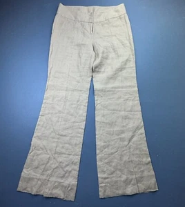 Gant Wide Leg Linen Pants Womens Size 36 Beige Tan High Waist Casual Relaxed Fit - Picture 1 of 10
