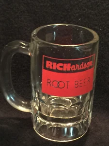 Richardson Root Beer Mug Glass Cup Clear Heavy 5" Tall Vintage Stein Diner Retro - Picture 1 of 3