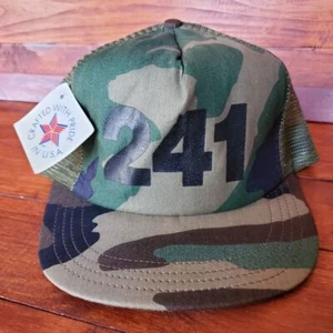 Vintage Camouflage Hat Adult Snapback Mesh Baseball Cap USA Made 241 Army New - Picture 1 of 7