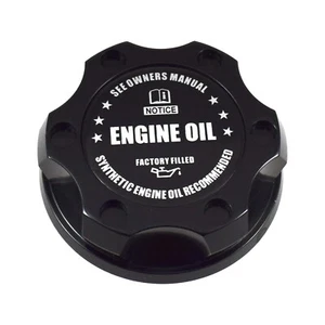 Black Engine Oil Filler Cap Screw-in Style Black Notice Emblem Fits Mazda - Picture 1 of 2