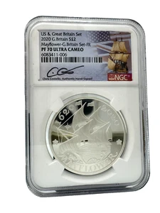 2020 US & Great Britain Set Mayflower-G. Britain PF 70 Ultra Cameo Coin NGC 006 - Picture 1 of 4