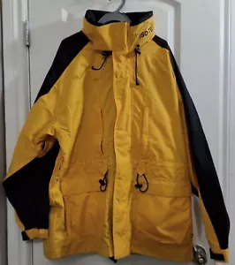 Men's Large ISO-TEX Yellow & Black Hooded Jacket - Picture 1 of 11