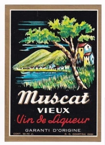 R.C. COURTRAI MUSCAT VIEUX VIN DE LIQUEUR LABEL 3-3/4 x 5-1/4 INCH - Picture 1 of 1