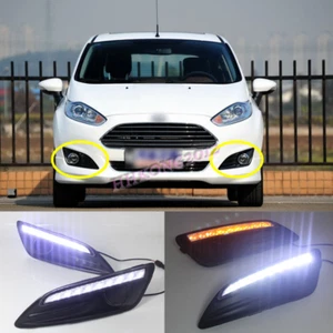 Fit For Ford 2014-2019 Fiesta LED Daytime Running Light Front Fog Light 2 Color - Picture 1 of 12