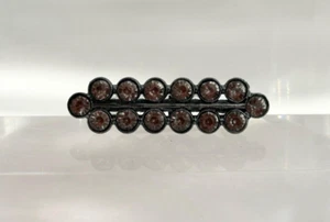 Silberfarbene Vintage Strass klassische geometrische elegante zweireihige Brosche Anstecknadel - Bild 1 von 10