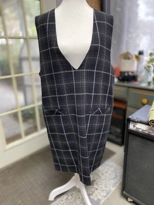 Vestido sin mangas Sag Harbor gris a cuadros mezcla de lana acedemia talla 14 (i) Foto 1 de 4