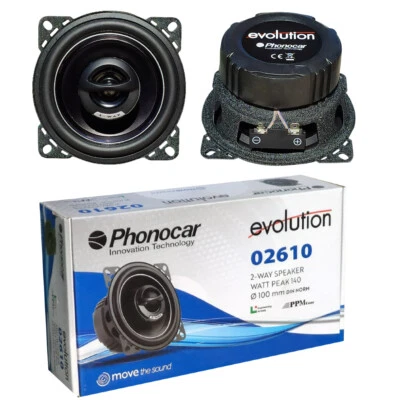 2 ALTOPARLANTI PHONOCAR EVOLUTION 02610 coassiali 2 vie da 10 cm 30 watt rms car - Immagine 1 di 4