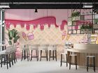 3D Ice Cream Chocolate Spread Self-adhesive Removeable Wallpaper Wall Mural1