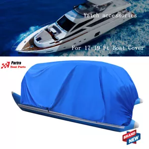 17'-19' Heavy Duty Waterproof Boat Cover PEVA Pontoon Trailerable Beam 95'' Blue - Bild 1 von 14