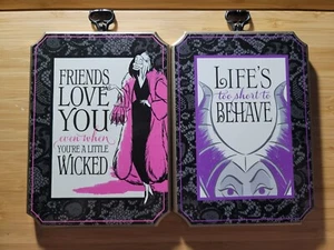 Hallmark | Disney Villians Cruella & Maleficent | Wood Plaques | HTF - Picture 1 of 2