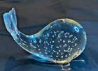 Vintage Art Glass Paperweight Whale Controlled Bubbles George Good Bullicante 