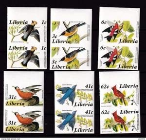 Liberia 1985 Birds Sc 1017-22 MNH Pair Imperf 15961 - Picture 1 of 2