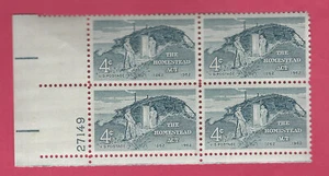 US STAMPS SCOTT # 1198 4¢ HOMESTEAD ACT PL BLK MINT NH OG 1862- 1962 - Picture 1 of 2