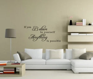 If you believe in yourself anything possible Wall Stickers Decor Quote UK 78zx - Picture 1 of 5