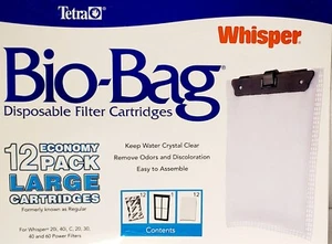 TETRA WHISPER Bio-Bag Large Unassembled Filter Cartridges ( 12 per pack ) - Picture 1 of 2