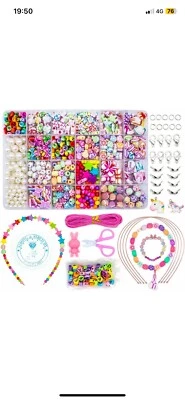 WONDERFORU Children DIY Beads for Jewellery Bracelet Necklaces String Making Kit - Image 1 of 4