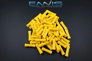 10-12 GAUGE 200 PK VINYL BUTT CONNECTOR CRIMP TERMINAL WIRE CAR HOME ELECTRICAL - Picture 1 of 4