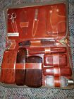 Vintage Unused Top Grain Cowhide Leather Men's Leather Travel Kit * Nice One!
