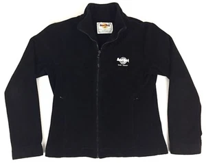 Hard Rock Cafe 🎸 San Diego Girls Large 14-16 Black Fleece Full Zip Jacket/Coat - Picture 1 of 7