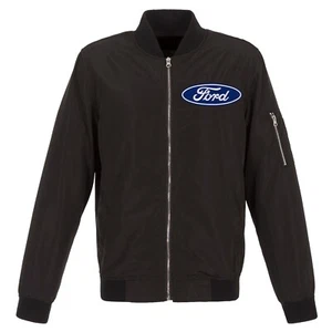 Chaqueta de bombardero Ford ligera de nailon con logotipo bordado negra - Imagen 1 de 3