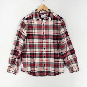 Columbia Shirt Mens S/M Red Gray Plaid Button Up  100% Cotton Long Sleeve Casual - Picture 1 of 8