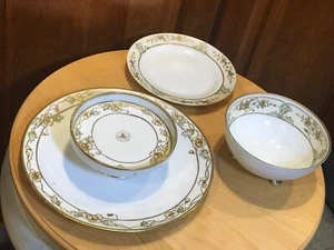 VTG 3 pieces Nippon 2 section Tray 9.5x4.5 Footed Bowl 5.5x2.5 & Plate 6.5"NICE - Picture 1 of 15