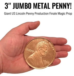 METALL JUMBO 3" LINCOLN PENNY MÜNZE Finale für Misers Dream Magic Prop groß 1 Cent - Bild 1 von 5