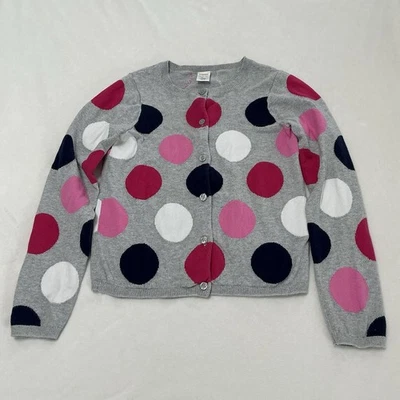 Cardigã suéter Gymboree mais brilhante da classe bolinhas cinza meninas tamanho 10 12 - Imagem 1 de 4