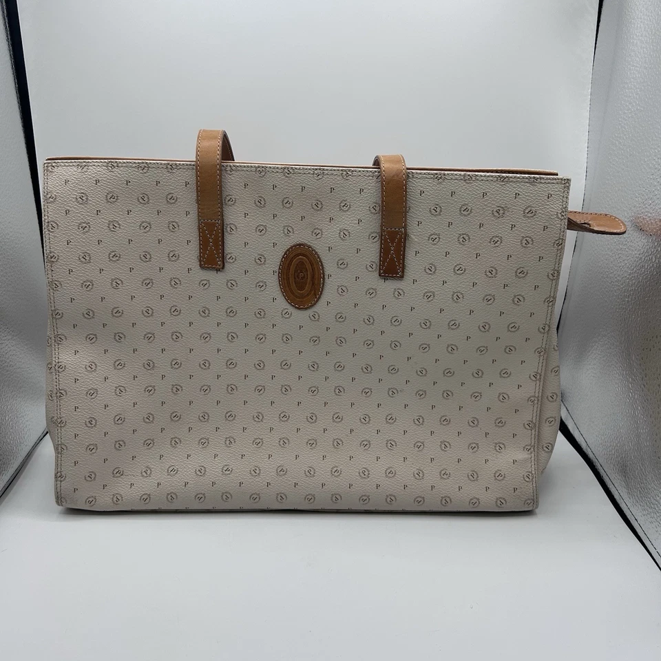 POLLINI Cartera Beige y Marrón Logo Cuero Bandolera Monedero Bolso de Hombro 15x11 Foto 1 de 4