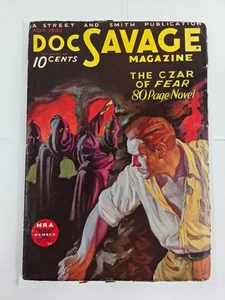 Doc Savage Pulp Magazine November 1933 "The Czar of Fear" Hooded Menace Cover - Picture 1 of 9